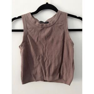 Brandy Melville Taupe Knit Sleeveless Tank Top | One Size